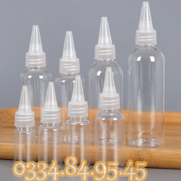 Chai nhựa pet nắp nhọn 5ml / 10ml / 15ml / 20ml / 30ml / 50ml / 100ml - Lọ chiết mỹ phẩm, chiết mực