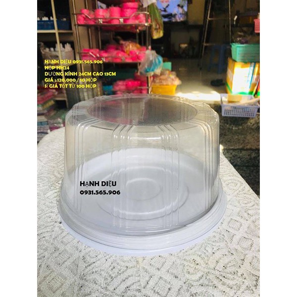 Hộp Nhựa Tròn 24 Cm Cao 9P Đương Kính 24 Cm H122