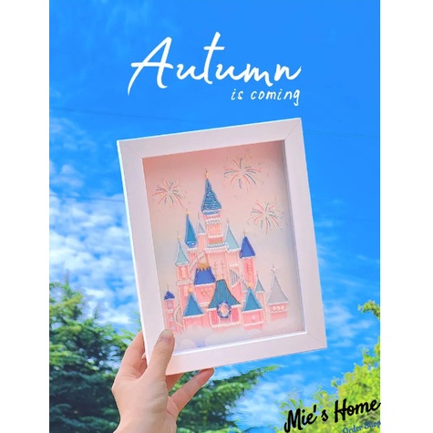 Bộ Kit Gói Dụng Cụ Thêu Tay Thủ Công có đính Cườm Ngọc - Lâu Đài Happy Castle - Nguyên liệu DIY Handmade Embroidery MIE