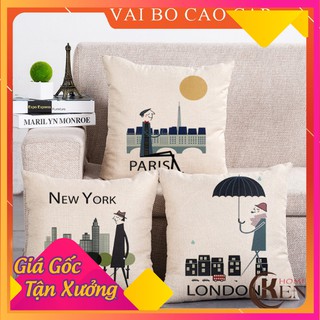 Gối Tựa Lưng | Gối Tựa Sofa, Gối Vuông Trang Trí In Hoạt Tiết Hoa Lá Hiện Đại Kích Thước 45x45cm
