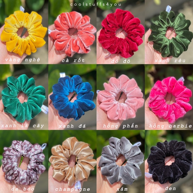 Bảng màu nhung✨Đồ buộc tóc velvet scrunchies nhung nhiều màu