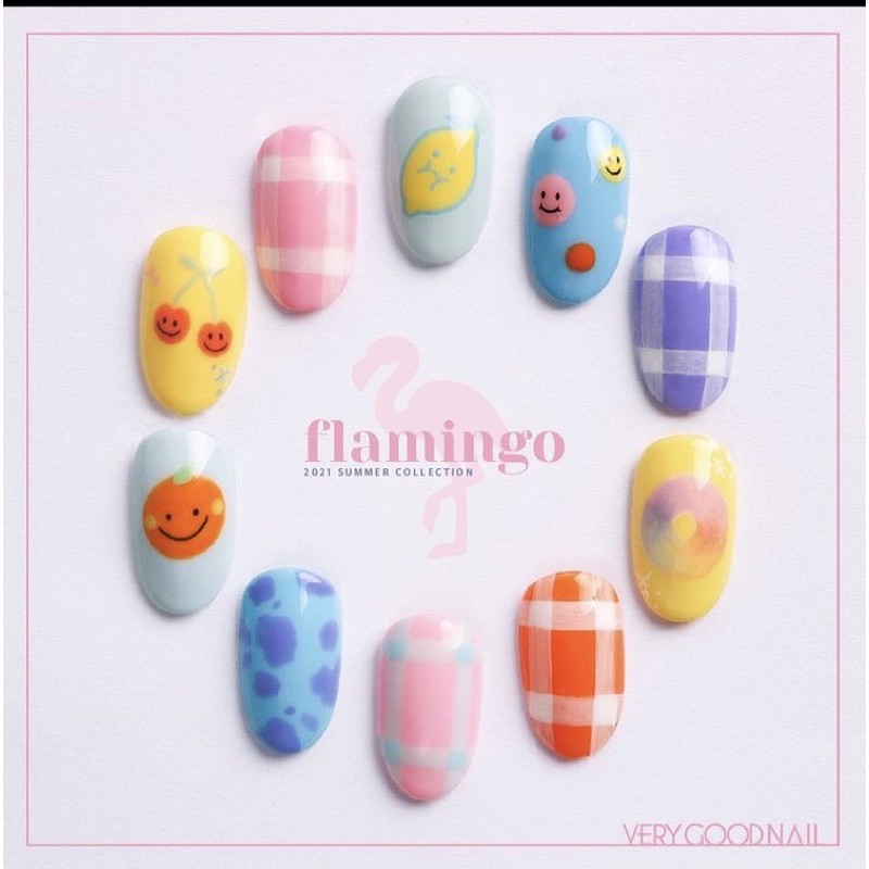 Freeship - Chính hãng Bộ sản phẩm sơn gel very good nail cao cấp Hàn Quốc summer collection 2021_Flamingo ( 6 màu)