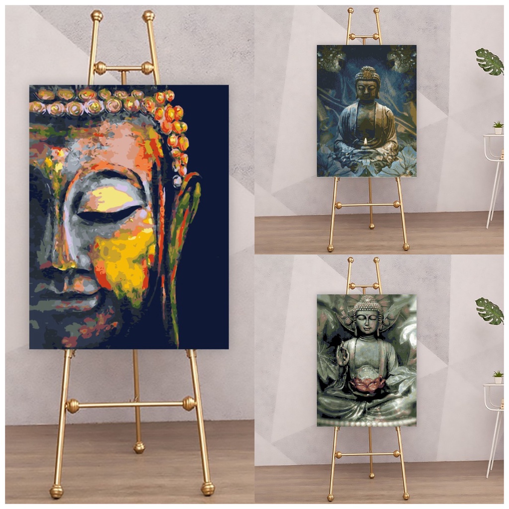 Tranh sơn dầu kỹ thuật số Bộ tranh Phật 40X50CM quà tặng tùy chỉnh dưới gốc cây Quan Âm Bồ tát