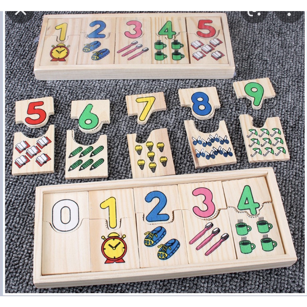 Đồ chơi bộ ghép số tập đếm bằng gỗ cho bé - Đồ chơi gỗ thông minh montessori giúp bé phát triển tư duy trí tuệ
