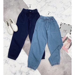 Quần joger jeans giấy cạp chun