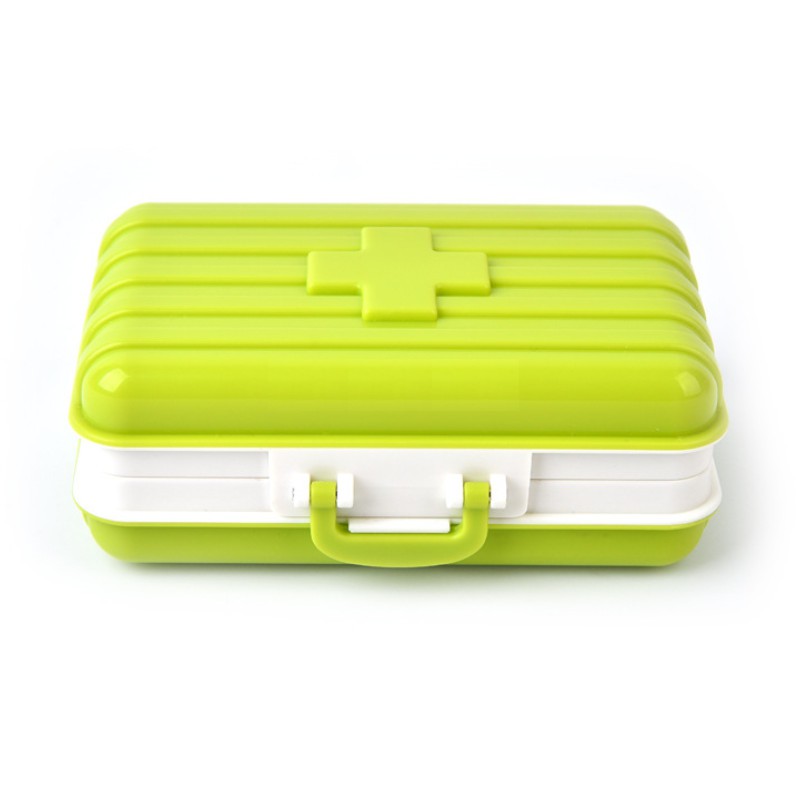 Hộp đựng thuốc 6 ngăn mini tiện dụng - Hộp chia thuốc cá nhân hình vali du lịch an toàn với sức khỏe - Time365