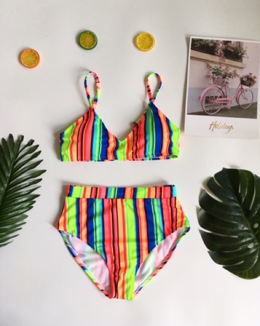 Kimstore_bikini : Đồ bơi 2 mảnh kèm ảnh thật sọc màu