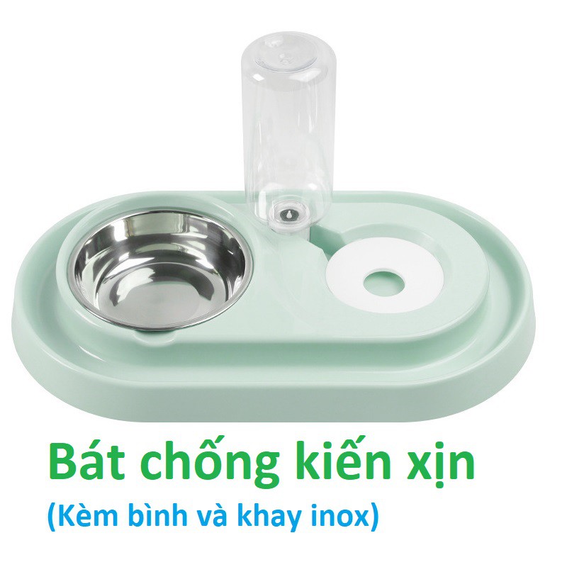 (2 loại)-Bát nhựa đôi - Ăn, Uống tự động cấp nước bát ăn chó, bát uống mèo, bát ăn uống thứ cưng