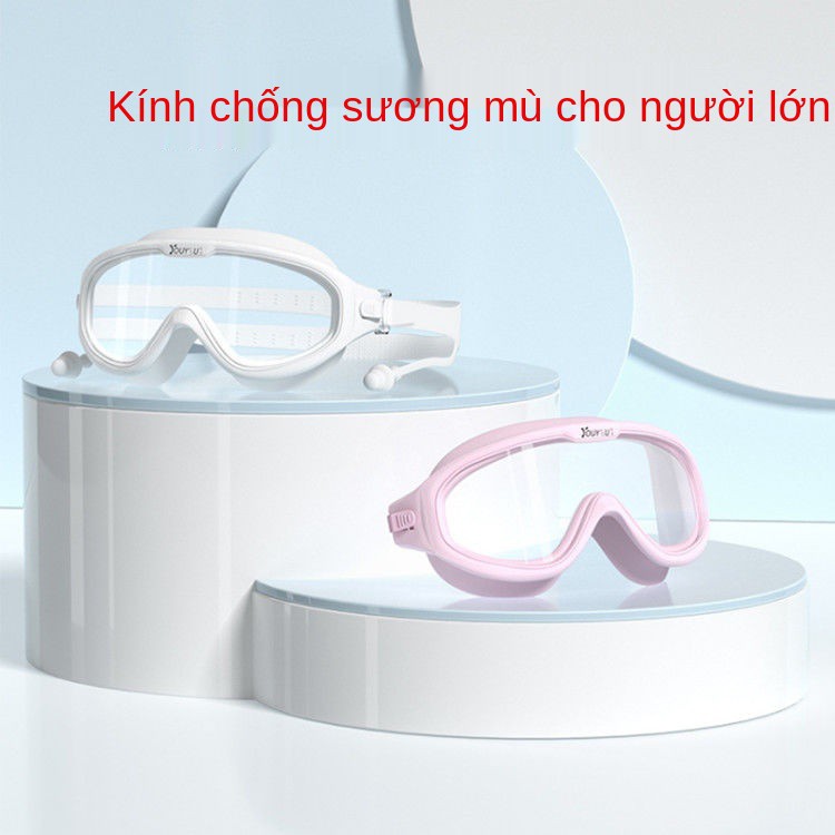 Kính bơi dành cho nữ cận thị thiết bị lặn có bộ nút tai chống sương mù và thấm HD khung lớn người