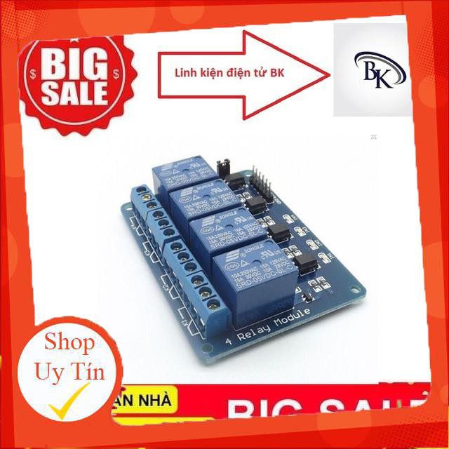 Module Relay 5v 4 kênh Với Opto Cách Ly (5VDC)- Linhkiendientubk