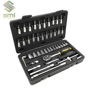 Bộ típ 1/4" 46 món tolsen 15138 - miệng tolsen 14 món 15160 - hàng chính hãng - đã bao gồm vat