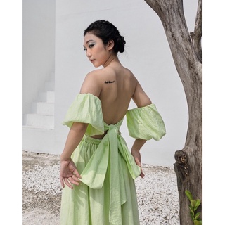 namae - 70% OFF đầm Maay 03 - Lime (đầm babydoll maxi)