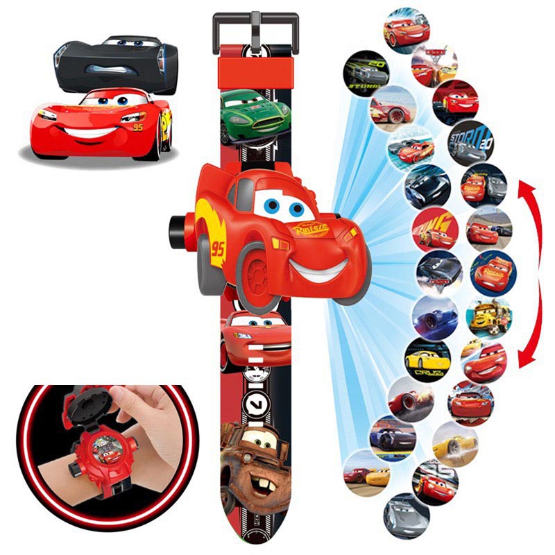 Đồng hồ điện tử đeo tay chiếu 24 hình 3D Projector Watch Cars McQueen