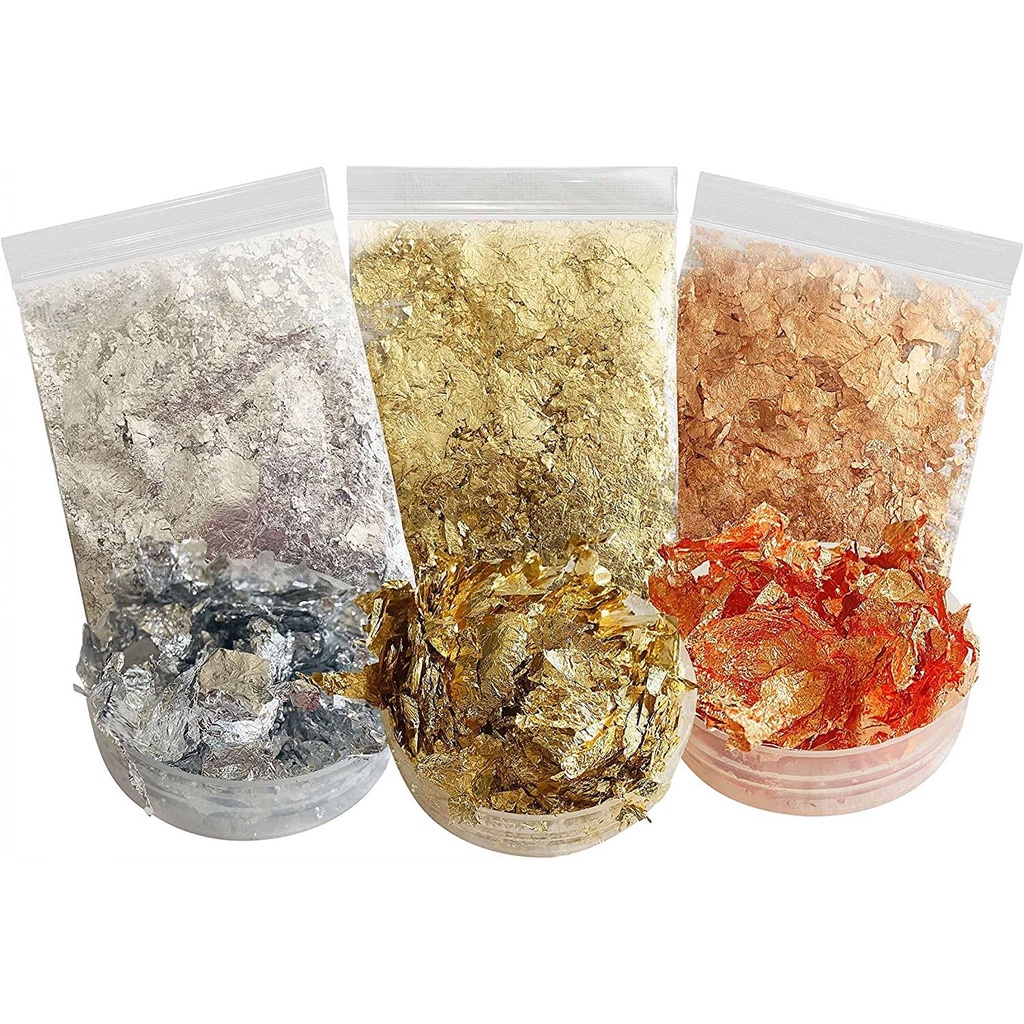 Miếng Dán Lá Vàng Ánh Kim Trang Trí Móng Tay Nghệ Thuật