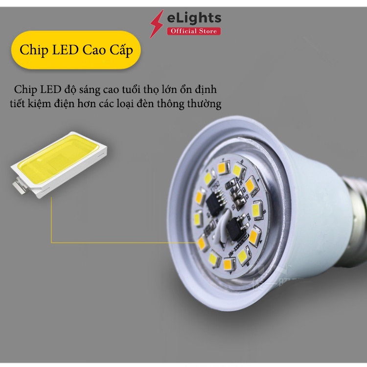 Bóng Đèn Led Tròn 5W E27 Đổi 3 Màu Trang Trí Nội Thất/Gương/Ngoài Trời Chống Nước Hàng Chính Hãng eLights
