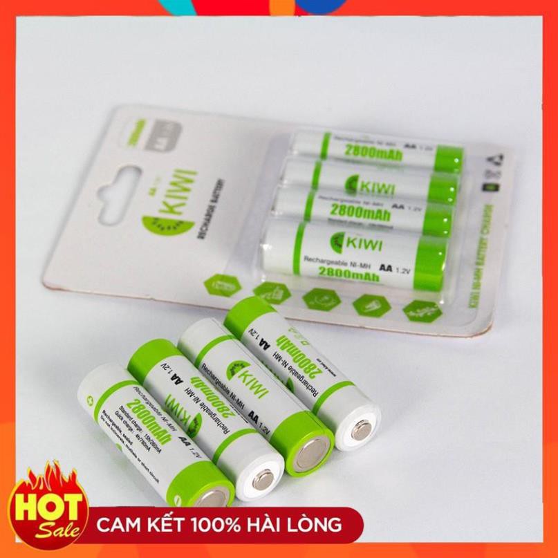 [Hàng Xịn] Pin sạc 2800mAh Kiwi Ni-MH AA 1,2V (vỉ 4 viên)