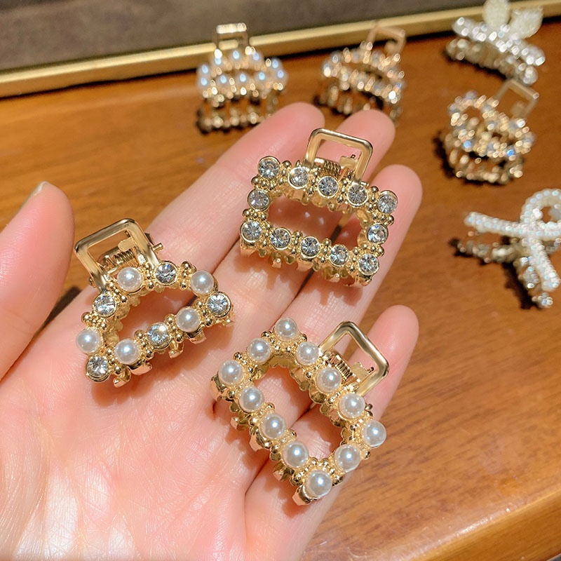 Kẹp Tóc Mini Đính Ngọc Trai Và Đá Nhân Tạo Phong Cách Hàn Quốc