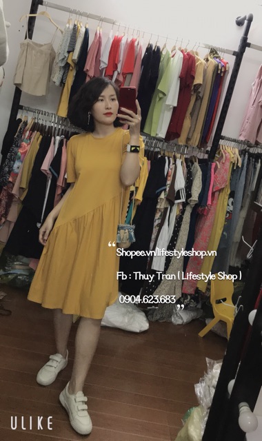 🍑 Váy thun suông đuôi cá vạt chéo | BigBuy360 - bigbuy360.vn