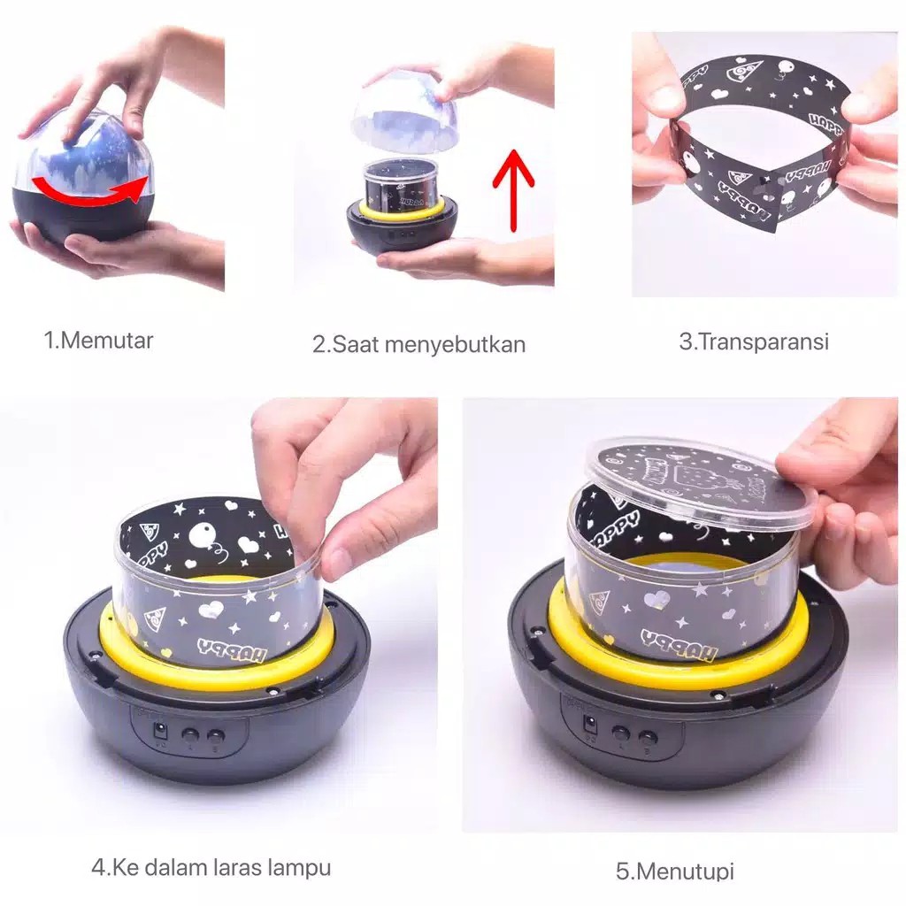 Đèn chiếu bầu trời sao lãng mạn kèm 5 tấm phim họa tiết