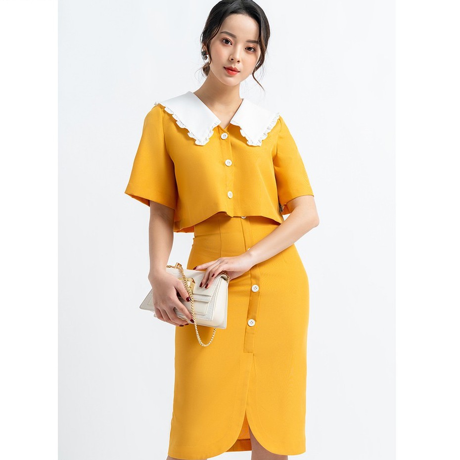 Chân váy midi dáng dài công sở 20AGAIN, thiết kế công sở thanh lịch, xẻ gấu, tôn dáng JDW0691 | BigBuy360 - bigbuy360.vn