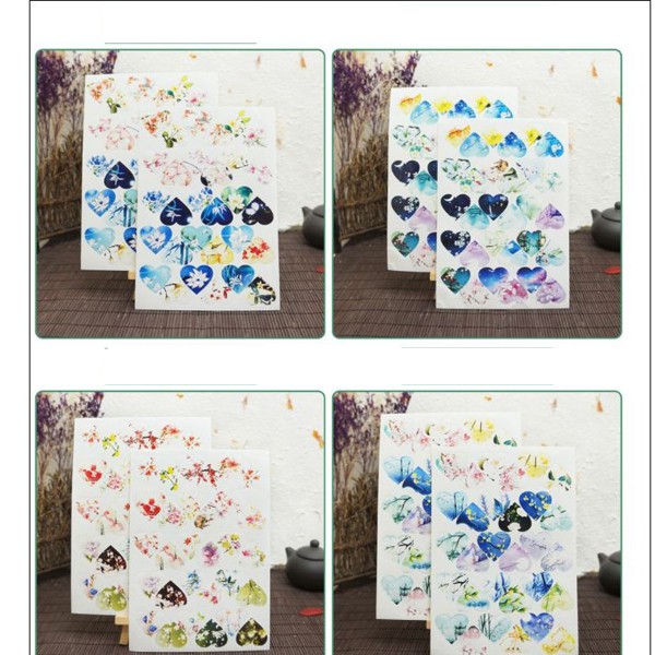 (Tấm) Ảnh dán Sticker cổ trang miếng dán a5 cổ phong xinh xắn nhiều hình trang trí dễ thương