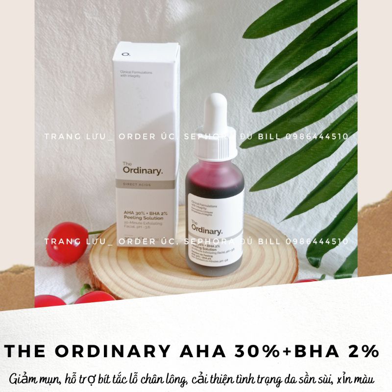 TRẢ ORDER- TẨY DA CHẾT ( PEEL) HÓA HỌC THE ORDINARY AHA 30% + BHA 2% PEELING SOLUTION