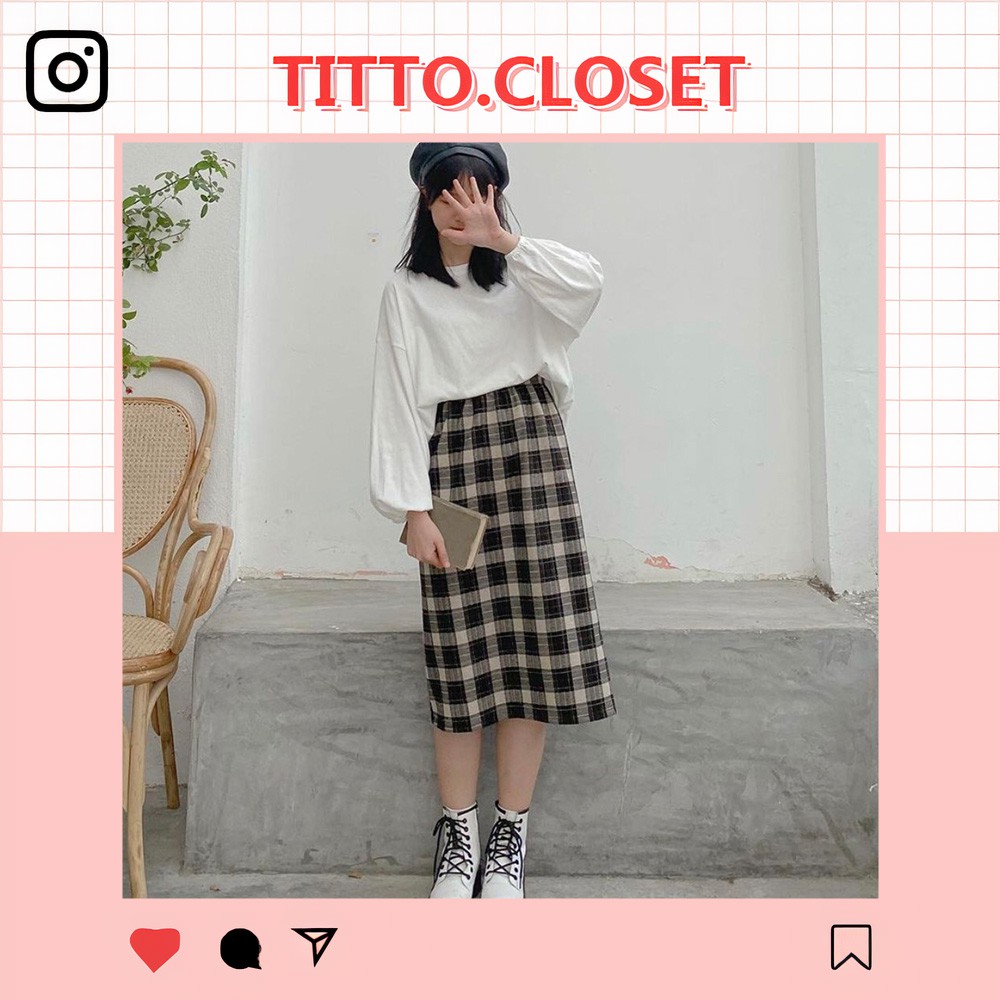 Chân Váy Dài Kẻ Chất Dạ - Titto Closet | BigBuy360 - bigbuy360.vn