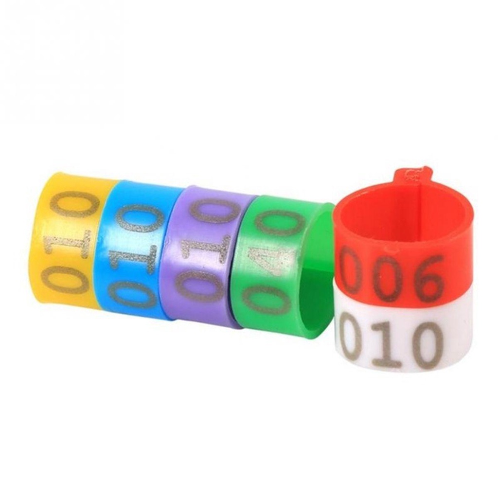 AARON1 Set 100 Vòng Nhựa 16mm Đeo Chân Cho Gà