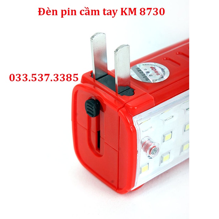 Đèn pin siêu sáng, đèn dự phòng KM 8730 khả năng chiếu sáng 500m