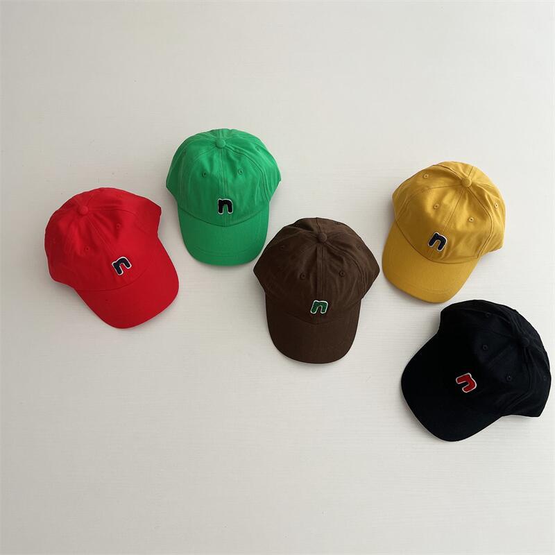 Mũ Lưỡi Trai Màu Trơn In Chữ N Thời Trang Hàn Quốc Dành Cho Trẻ Em