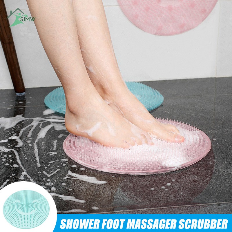 SJMW Shower Foot Massager Silicone Exfoliating Massage Cushion for Bathroom