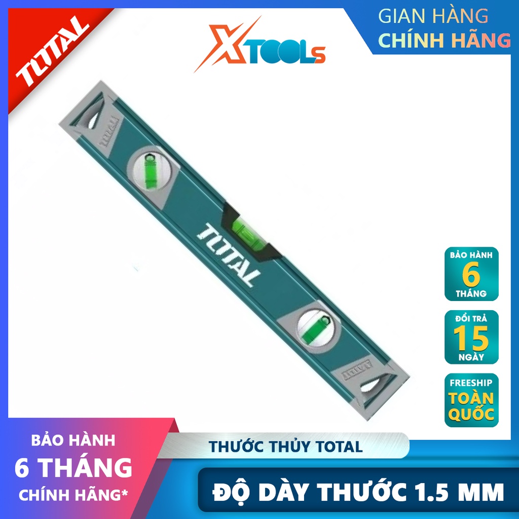 Thước thủy TOTAL | Thước nivo Chiều dài 30cm-60cm, Độ dày thanh nhôm 1.5mm đo góc nghiêng, độ nghiêng, độ dốc, đo độ cân