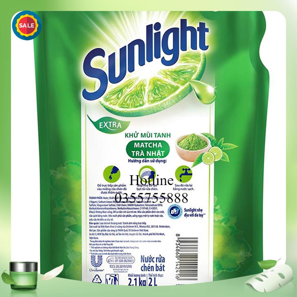 Nước rửa chén Sunlight thiên nhiên túi 2.1 kg an toàn cho bé, bảo vệ da tay cho mẹ