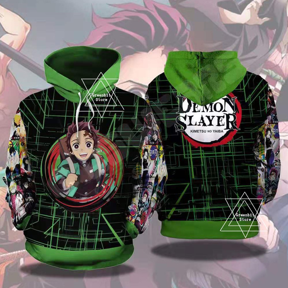 Áo khoác hoodie tay dài họa tiết Anime Demon Slayer: Kimetsu no Yaiba Kamado Tanjirou 3D | BigBuy360 - bigbuy360.vn