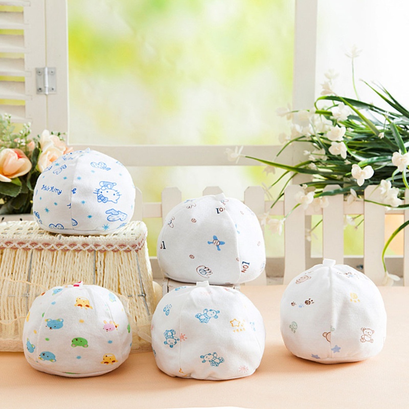 Mũ Trùm Đầu Chất Liệu Cotton Mềm Mại Giữ Ấm Nhiều Màu Xinh Xắn Cho Bé Sơ Sinh