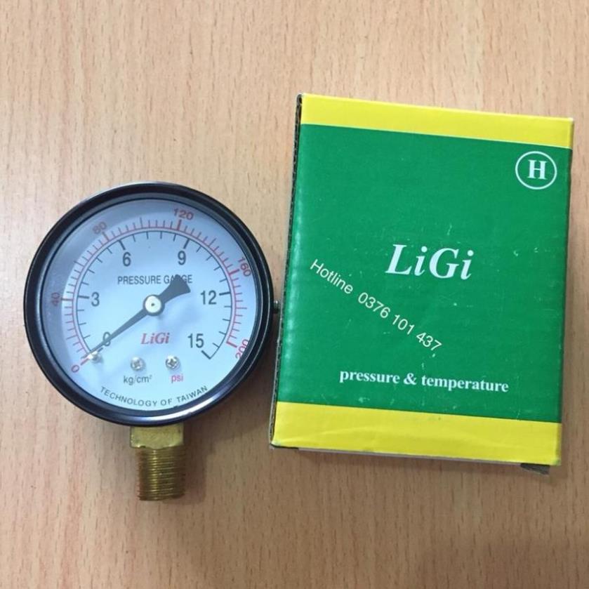 Đồng hồ đo áp suất nước, hơi, khí nén chân đồng phi 63, 100, đồng hồ đo áp suất khí nén thủy lực hơi nước khí dầu gas