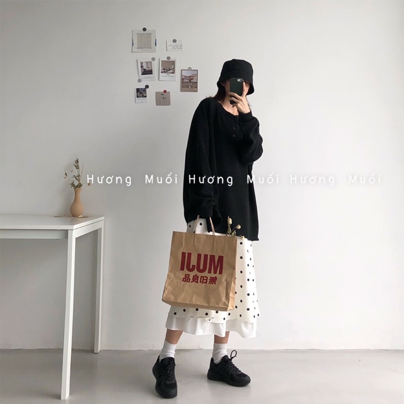 Áo len xốp oversize 3 cúc mã 2112 - ảnh thật + video | BigBuy360 - bigbuy360.vn