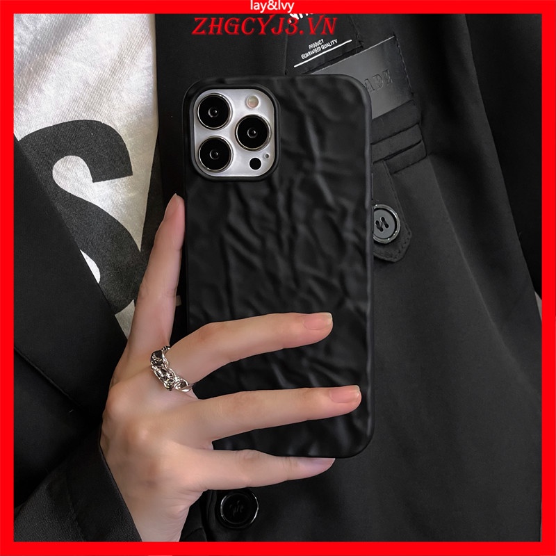 Ốp Điện Thoại Silicon IMD Mềm Họa Tiết Lá Thiếc Đen Hoạt Hình Cho IPhone 7Plus XS XR XSmax 11/12/13 Pro Max