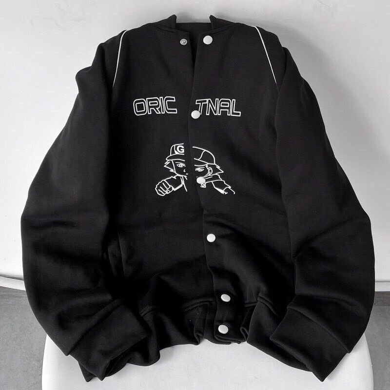 Áo Khoác Nỉ Form Rộng Viền Trắng Cậu Bé Ulzzang Unisex Hot Hit❤️Áo Bomber Nỉ Ngoại Oric Nam Nữ Freesize | BigBuy360 - bigbuy360.vn