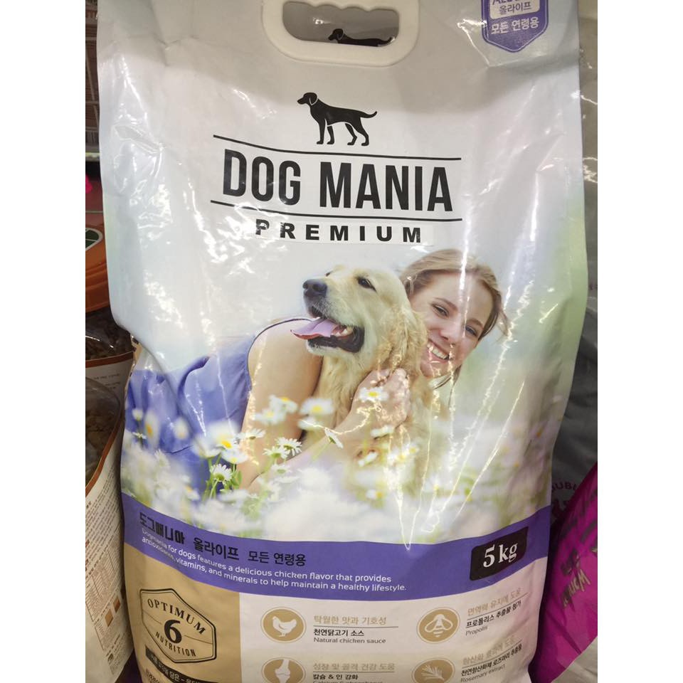 THỨC ĂN HẠT CHO CHÓ DOG MANIA 5KG (HÀN QUỐC) ( thức ăn khô,thức ăn hạt, cám chó)