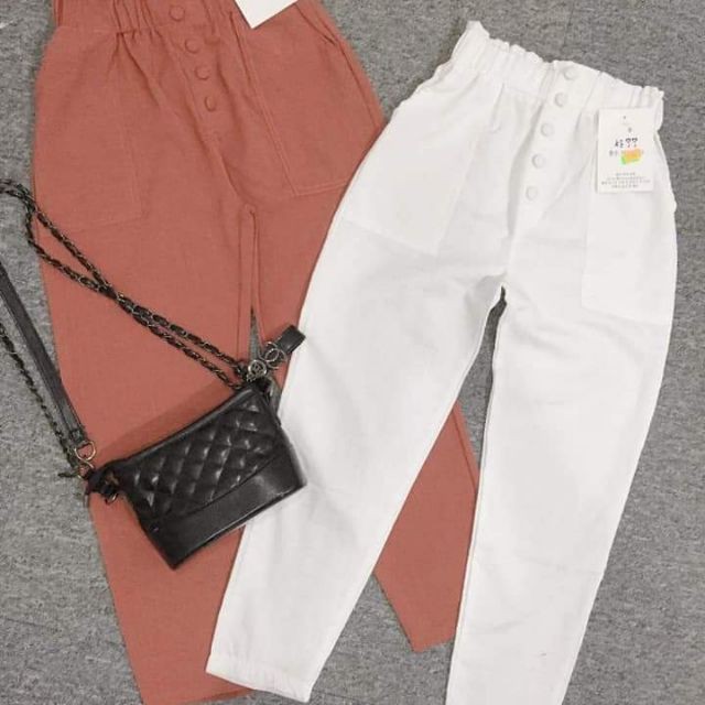 [Mã FAMAYWA giảm 10K đơn 50K] quần baggy nữ 4 cúc bọc chất đũi mềm mát | BigBuy360 - bigbuy360.vn