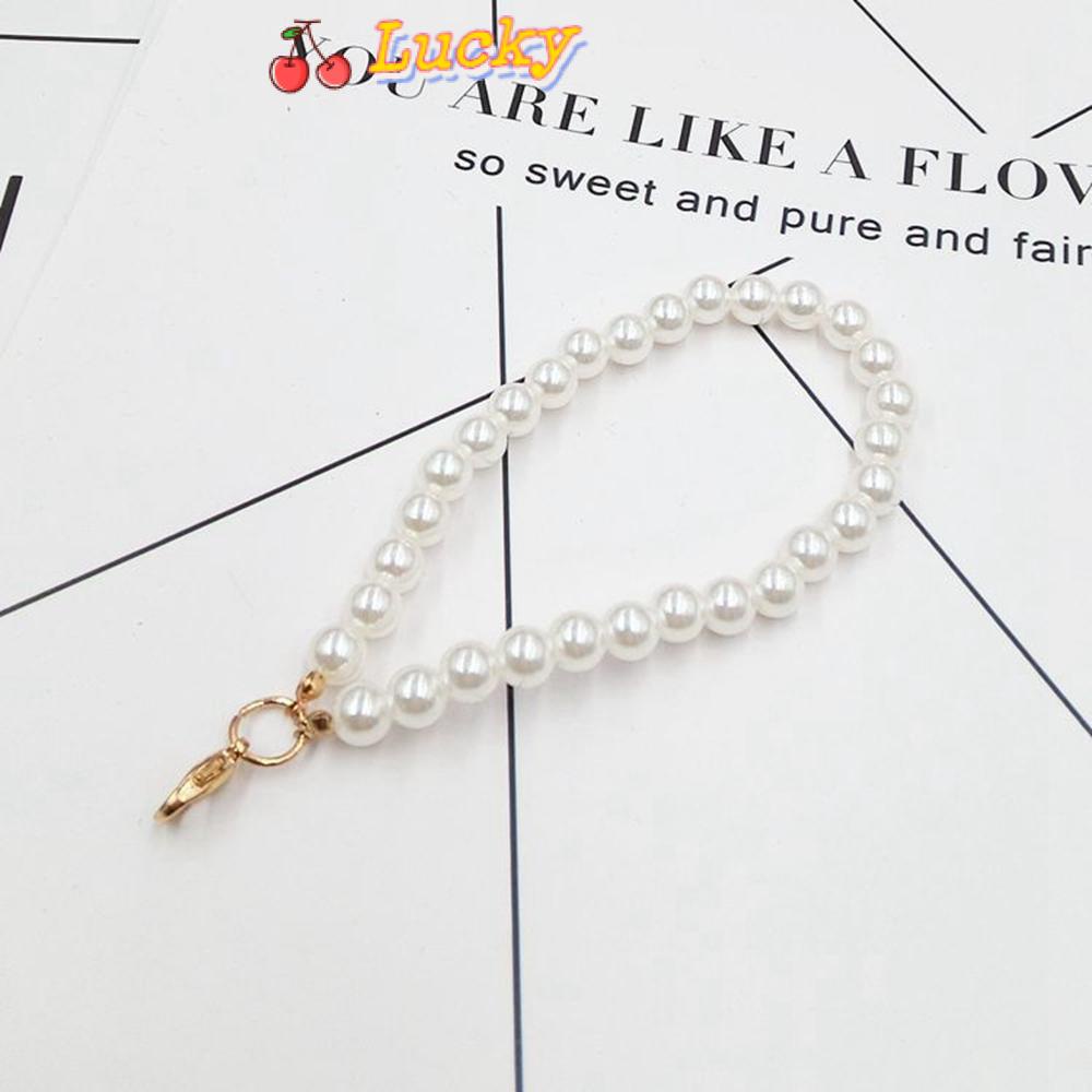 (Hàng Mới Về) Dây Đeo Ngọc Trai 8mm Tự Trang Trí Túi Xách Thời Trang Cho Nữ