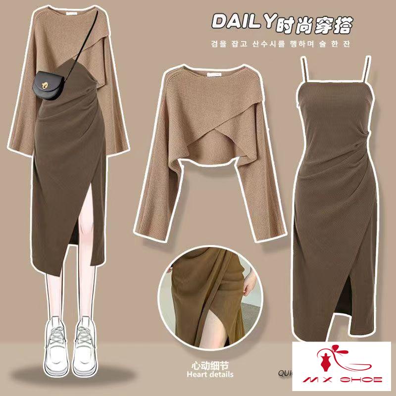 M & X ~  Bộ Áo Sweater Dáng Rộng Phong Cách Retro Mới Dễ Phối Đồ Cho Nữ