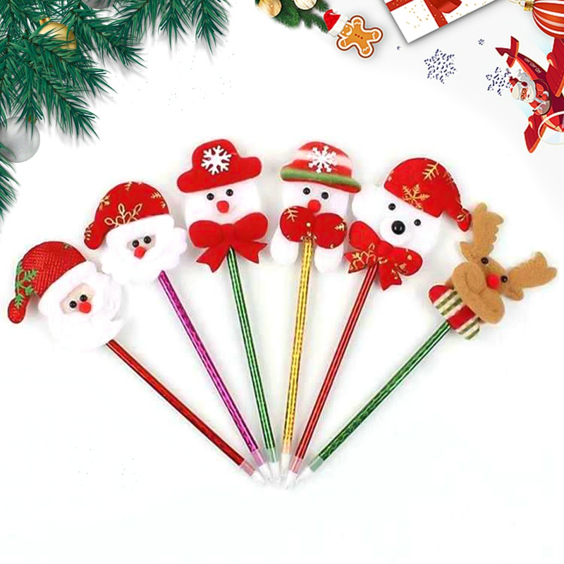 Bút Bi Hình Ông Già Noel / Người Tuyết / Tuần Lộc Nhỏ Xinh Sáng Tạo Làm Quà Tặng Giáng Sinh Cho Bé