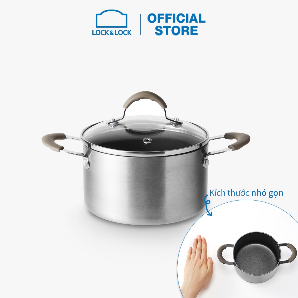 Nồi Lock&Lock Handycook có nắp đậy 14cm - Màu xám LHD1142