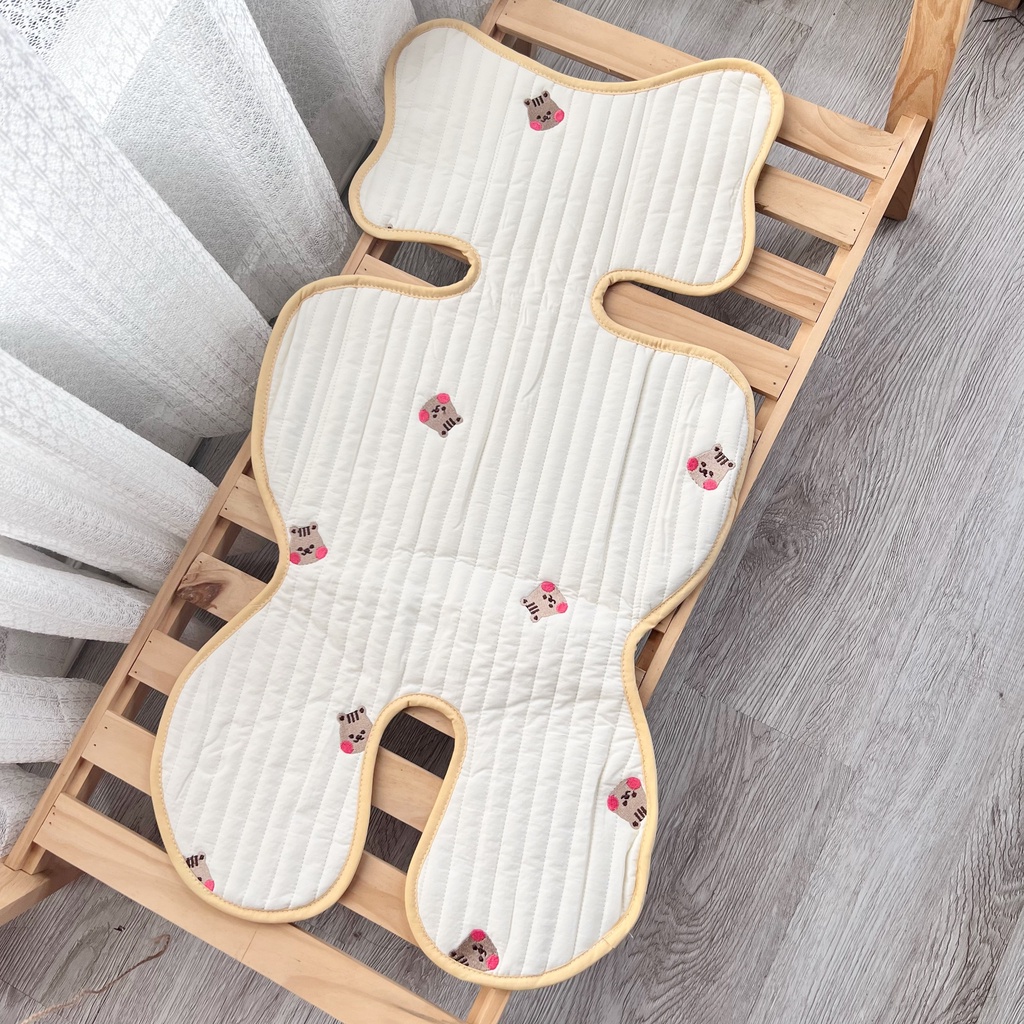 Nệm Lót Xe Đẩy Hàn Quốc cho xe đẩy, nôi cũi chất liệu thoáng khí, an toàn cho bé