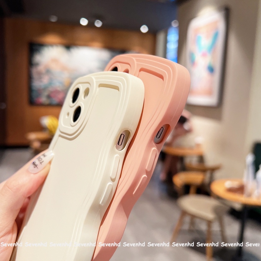 Ốp Điện Thoại TPU Họa Tiết Lượn Sóng Màu Trơn Thời Trang Cho iPhone 7 8 Plus SE2020 XR X XS Max