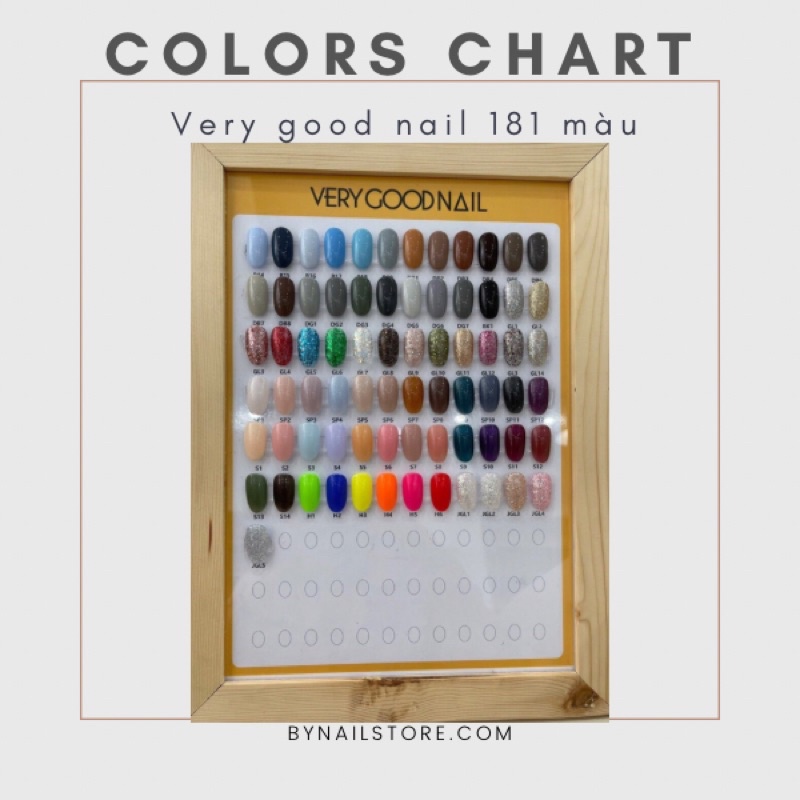 [Very good nail] Bảng màu sơn gel very good nail full 189 màu