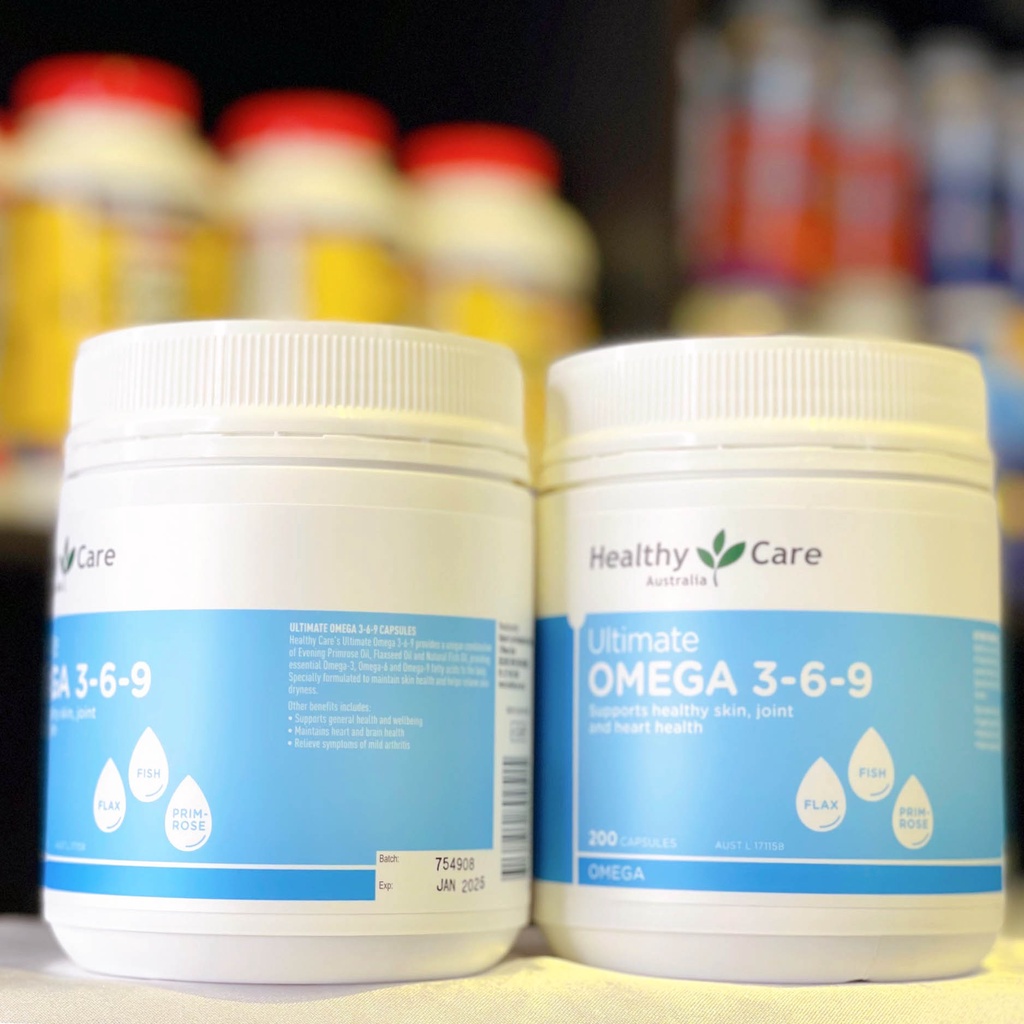 Viên uống Healthy Care Ultimate Omega 369 hộp 200 viên, chính hãng của Úc giúp tăng cường trí nhớ, thị lực