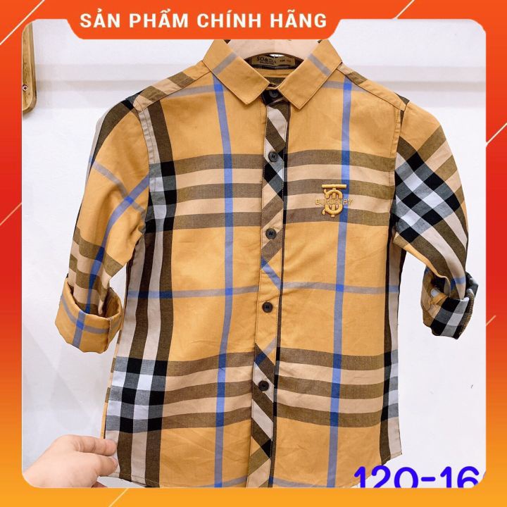 Áo sơ mi kẻ bbr dài tay cho bé trai size ĐẠI phương kid
